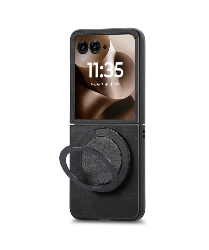 Coque Motorola Razr 60 Ultra avec Support Rotatif Cuir Rétro