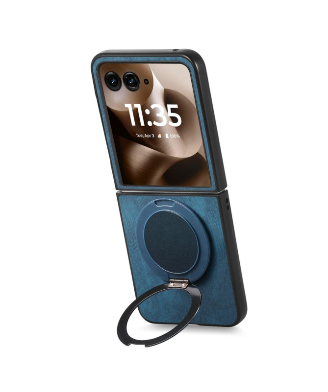 Coque Motorola Razr 60 Ultra avec Support Rotatif Cuir Rétro