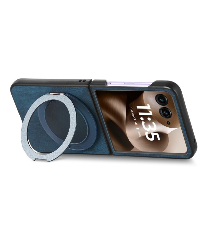 Coque Motorola Razr 60 Ultra avec Support Rotatif Cuir Rétro