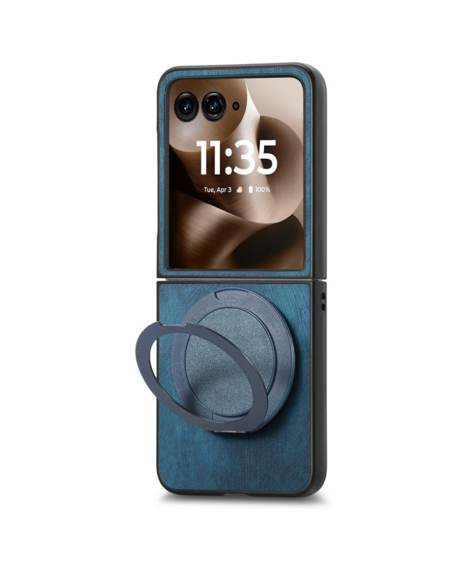Coque Motorola Razr 60 Ultra avec Support Rotatif Cuir Rétro
