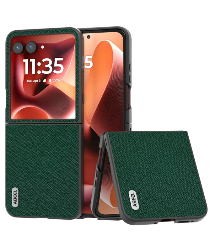 Coque Motorola Razr 60 Ultra Cuir Véritable Texture Croisée | CARDINAL