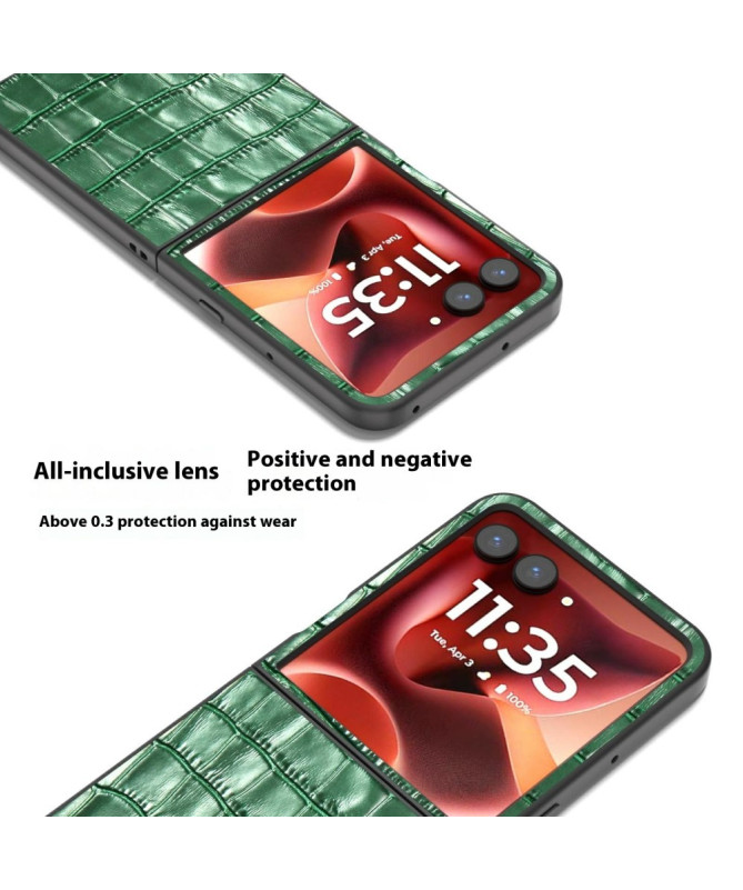 Coque Motorola Razr 60 Ultra Cuir Véritable Crocodile | LUXOR