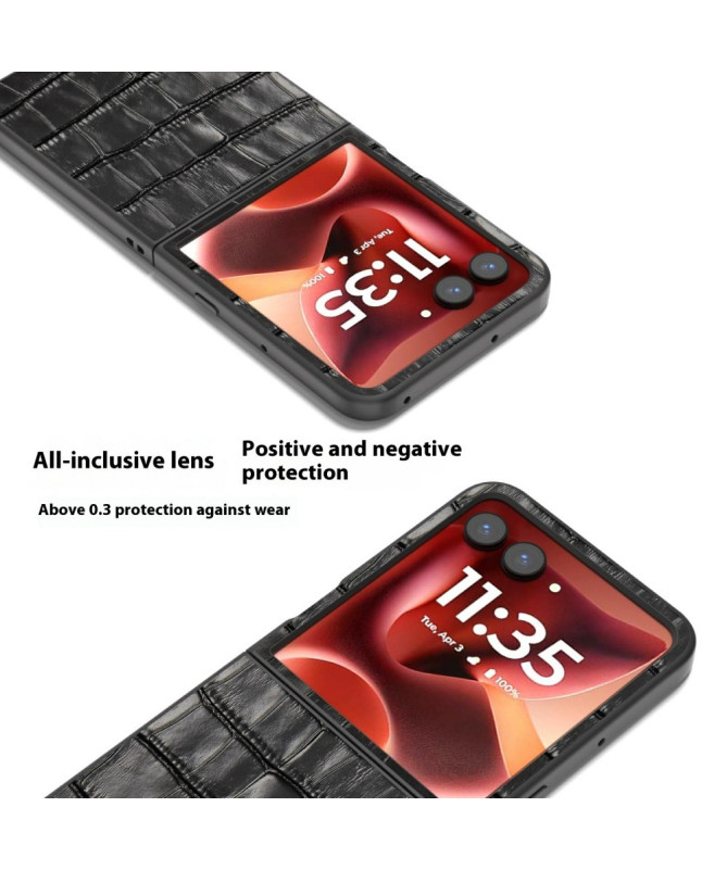 Coque Motorola Razr 60 Ultra Cuir Véritable Crocodile | LUXOR