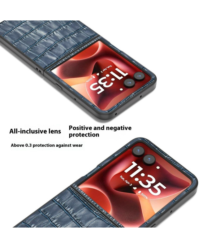Coque Motorola Razr 60 Ultra Cuir Véritable Crocodile | LUXOR
