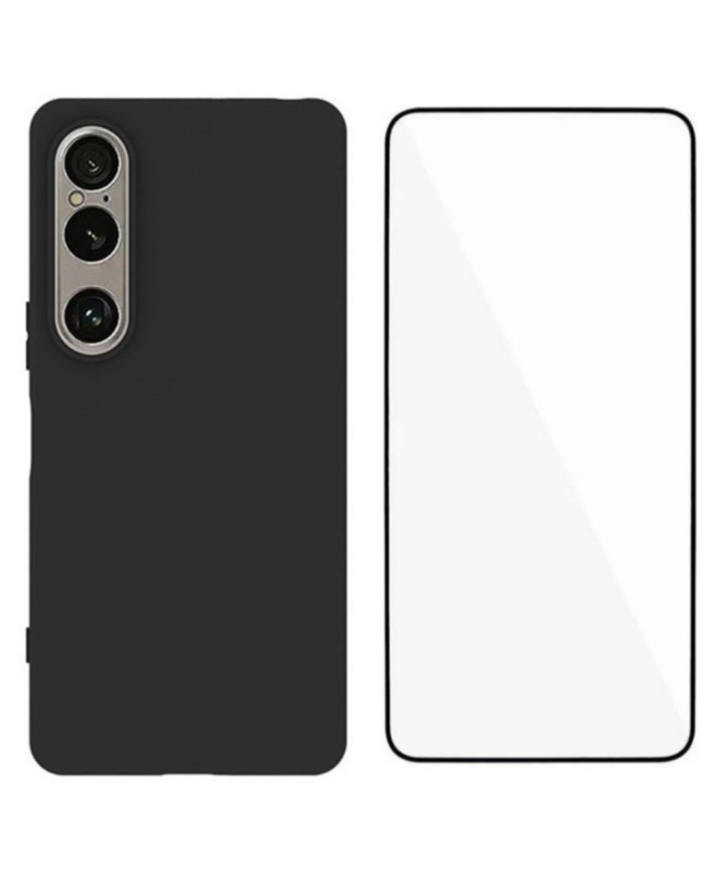 Coque Noire Mat Sony Xperia 1 VII avec Verre Trempé
