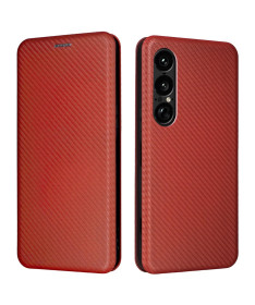 Flip Cover Sony Xperia 1 VII design fibre de carbone