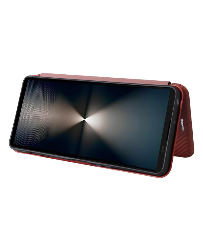 Flip Cover Sony Xperia 1 VII design fibre de carbone