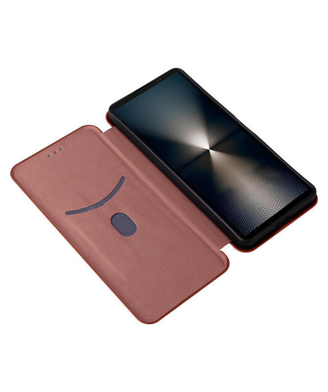 Flip Cover Sony Xperia 1 VII design fibre de carbone