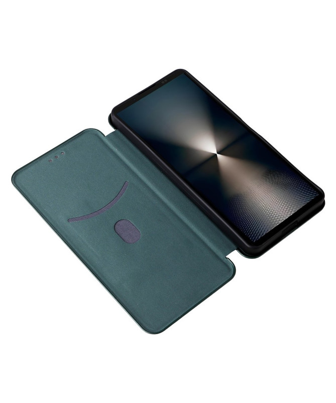 Flip Cover Sony Xperia 1 VII design fibre de carbone