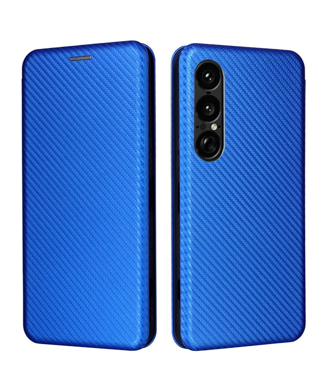 Flip Cover Sony Xperia 1 VII design fibre de carbone