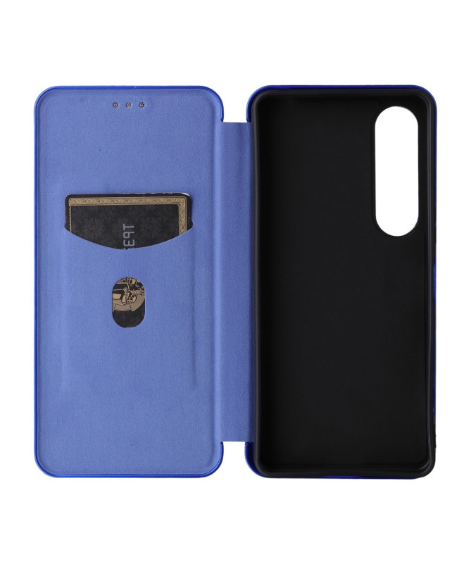 Flip Cover Sony Xperia 1 VII design fibre de carbone