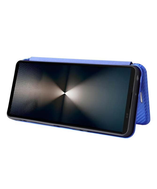 Flip Cover Sony Xperia 1 VII design fibre de carbone