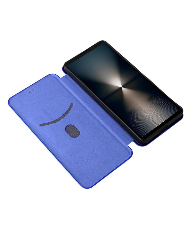 Flip Cover Sony Xperia 1 VII design fibre de carbone
