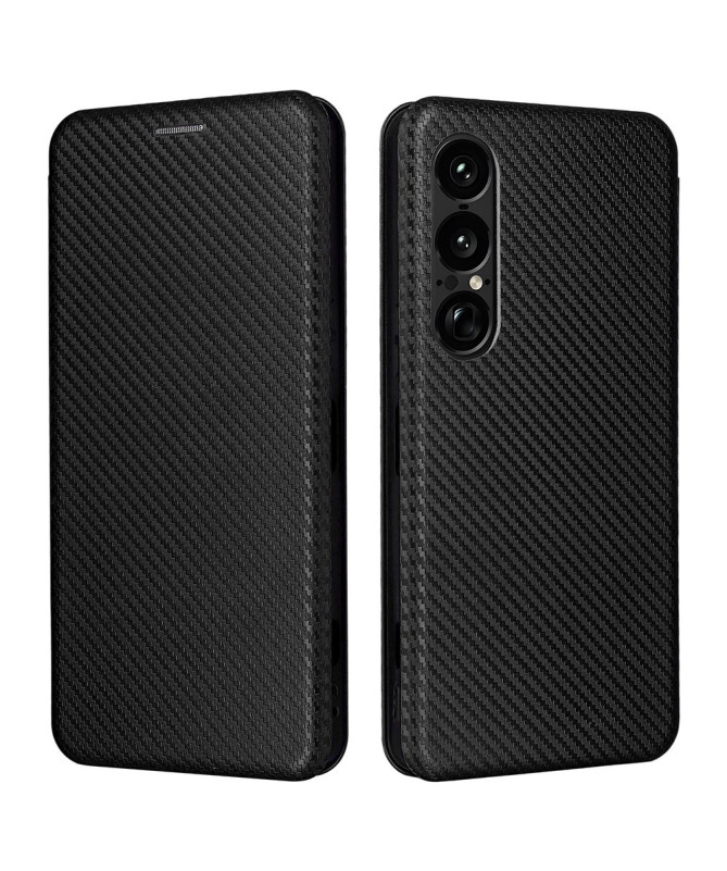 Flip Cover Sony Xperia 1 VII design fibre de carbone