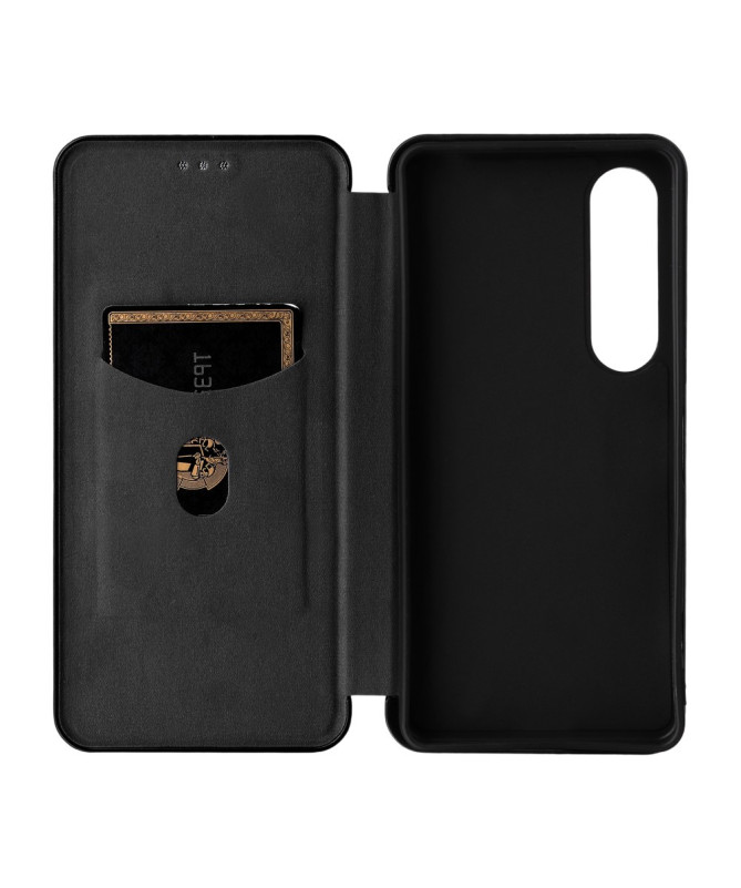 Flip Cover Sony Xperia 1 VII design fibre de carbone