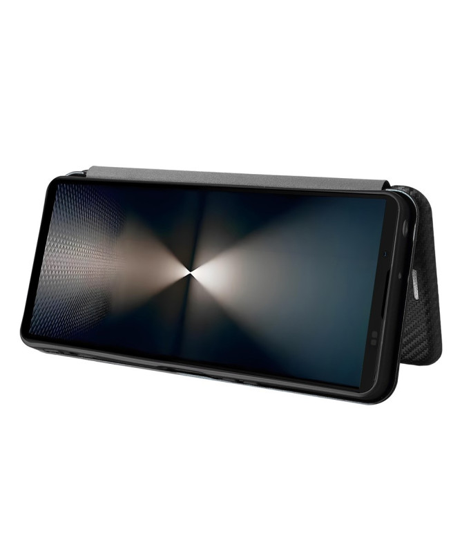 Flip Cover Sony Xperia 1 VII design fibre de carbone