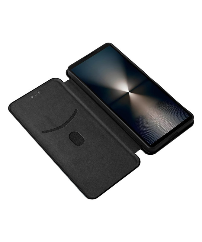 Flip Cover Sony Xperia 1 VII design fibre de carbone