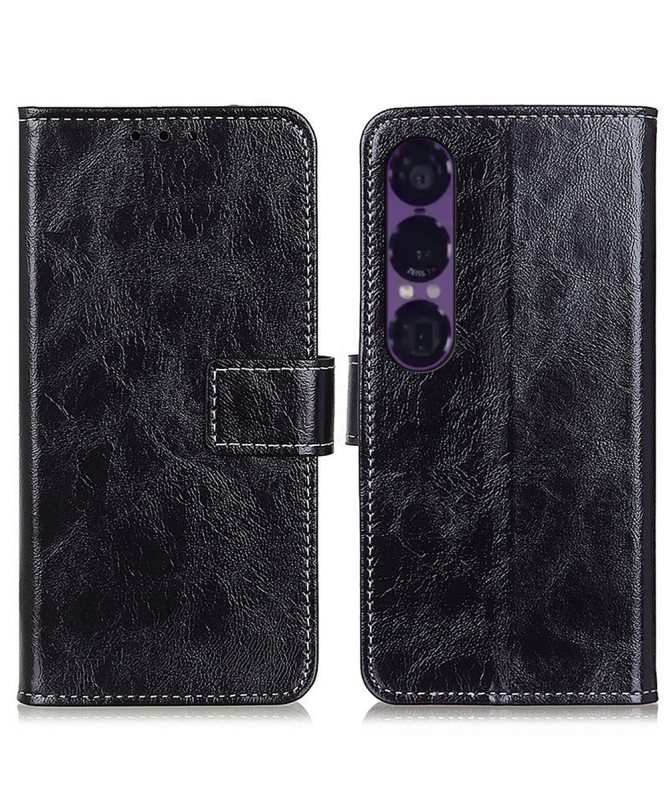 Housse Sony Xperia 1 VII effet cuir luxueux coutures