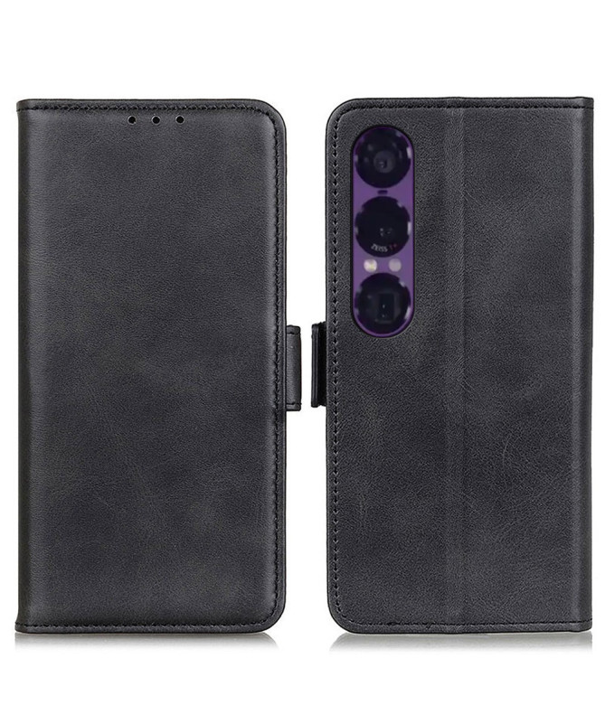 Étui Sony Xperia 1 VII portefeuille revêtement simili cuir mat