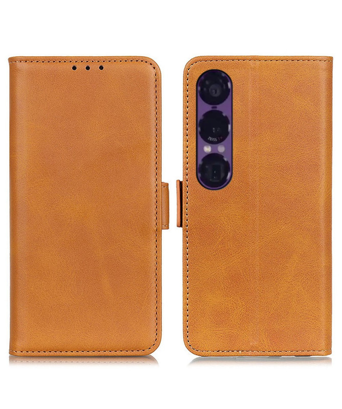 Étui Sony Xperia 1 VII portefeuille revêtement simili cuir mat
