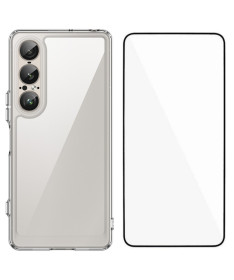 Coque transparente Sony Xperia 1 VII avec protection d'écran en verre 