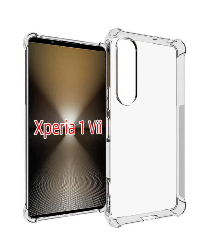 Pack Sony Xperia 1 VII Coque Coins Renforcés Transparente avec Verre T