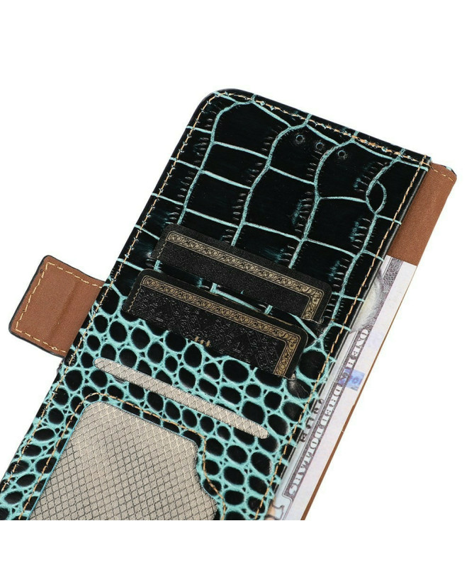 Housse Sony Xperia 1 VII cuir véritable aspect croco