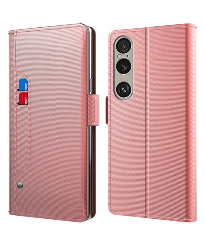 Housse Sony Xperia 1 VII premium porte cartes avec miroir