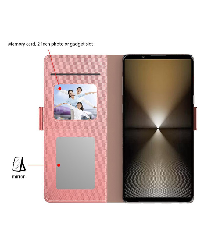 Housse Sony Xperia 1 VII premium porte cartes avec miroir