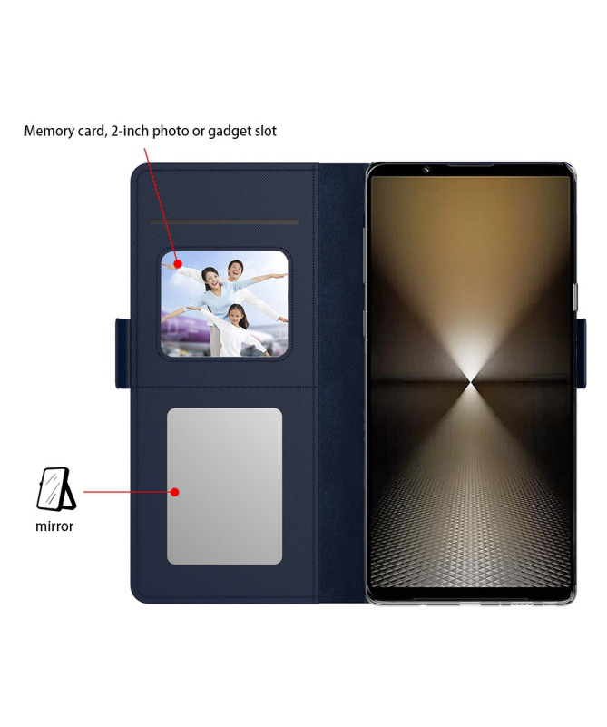 Housse Sony Xperia 1 VII premium porte cartes avec miroir