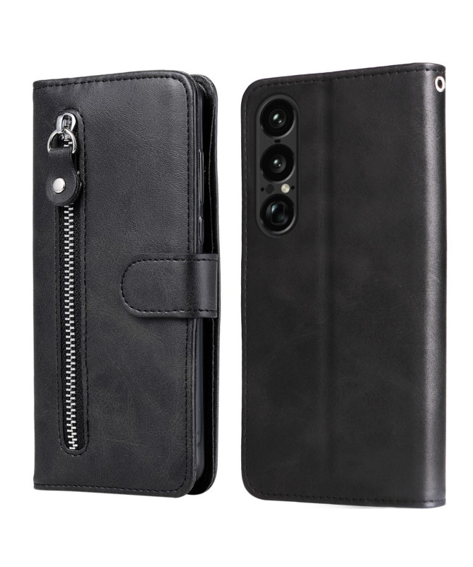 Housse Sony Xperia 1 VII Zipper Pocket Fonction Support