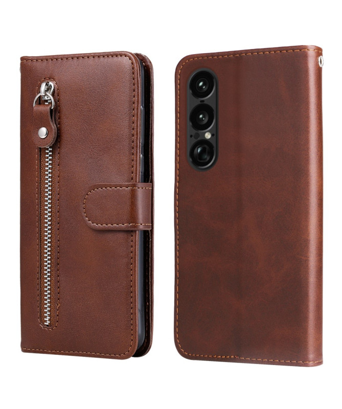 Housse Sony Xperia 1 VII Zipper Pocket Fonction Support