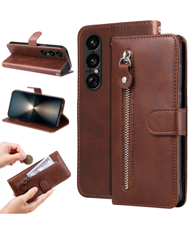 Housse Sony Xperia 1 VII Zipper Pocket Fonction Support