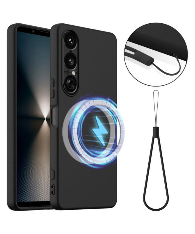 Coque Sony Xperia 1 VII Silicone Liquide MagSafe, Lanière
