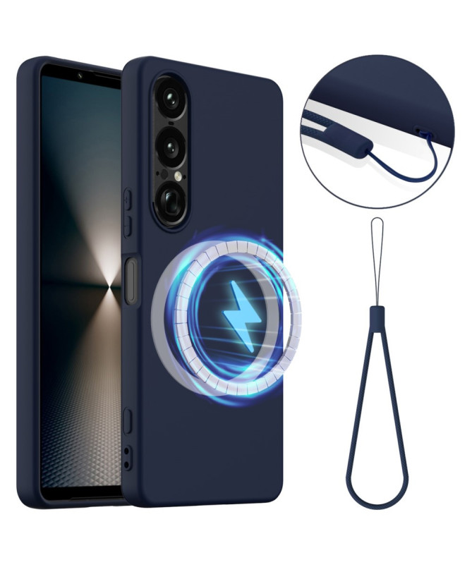 Coque Sony Xperia 1 VII Silicone Liquide MagSafe, Lanière