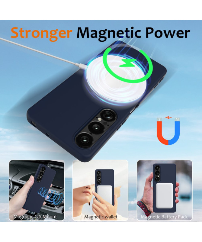 Coque Sony Xperia 1 VII Silicone Liquide MagSafe, Lanière