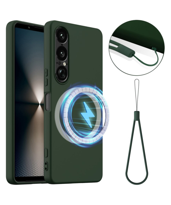 Coque Sony Xperia 1 VII Silicone Liquide MagSafe, Lanière