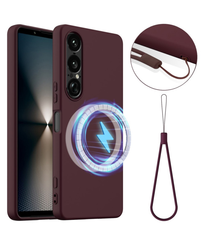 Coque Sony Xperia 1 VII Silicone Liquide MagSafe, Lanière