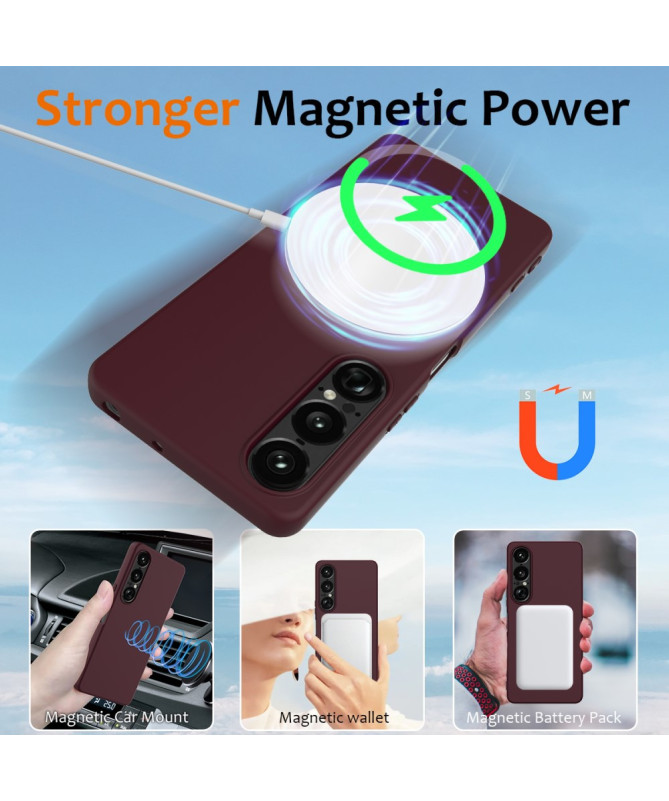 Coque Sony Xperia 1 VII Silicone Liquide MagSafe, Lanière