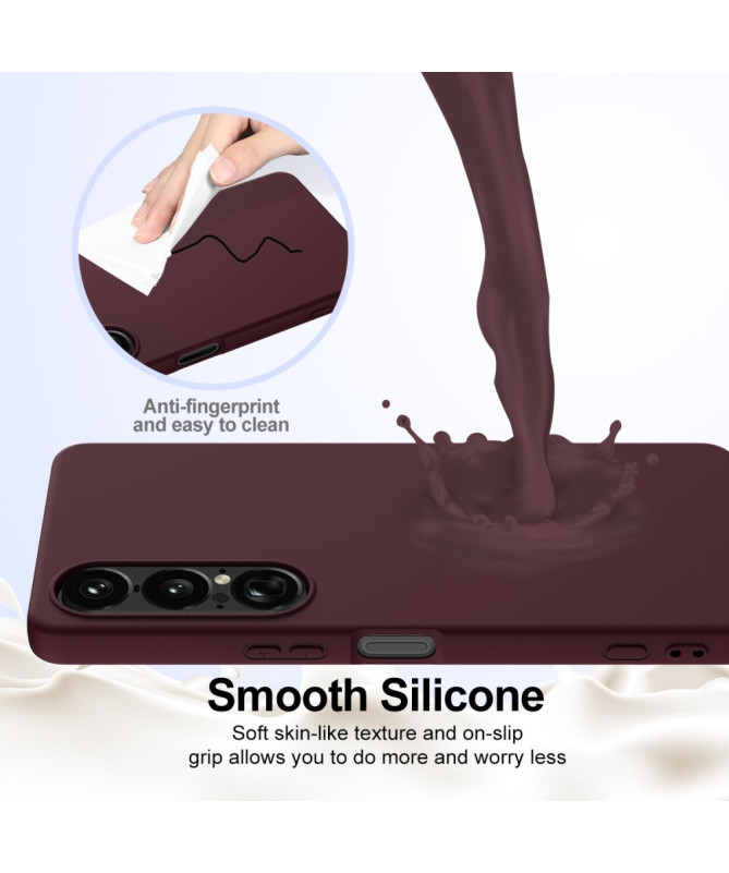 Coque Sony Xperia 1 VII Silicone Liquide MagSafe, Lanière