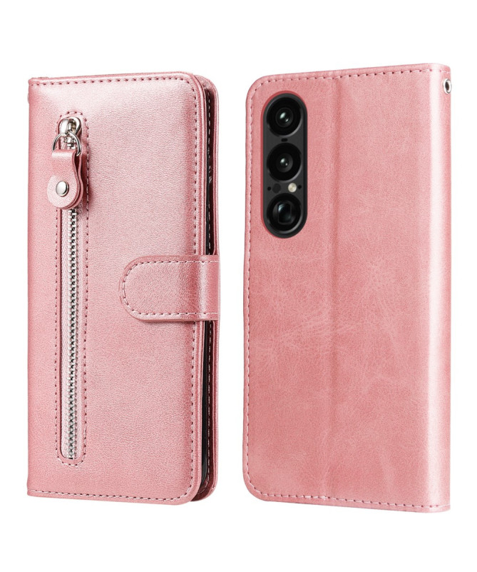 Housse Sony Xperia 1 VII Zipper Pocket Fonction Support