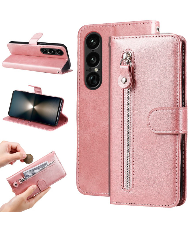 Housse Sony Xperia 1 VII Zipper Pocket Fonction Support