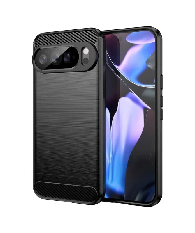 Coque Google Pixel 10 Pro XL flexible effet brossé Noir