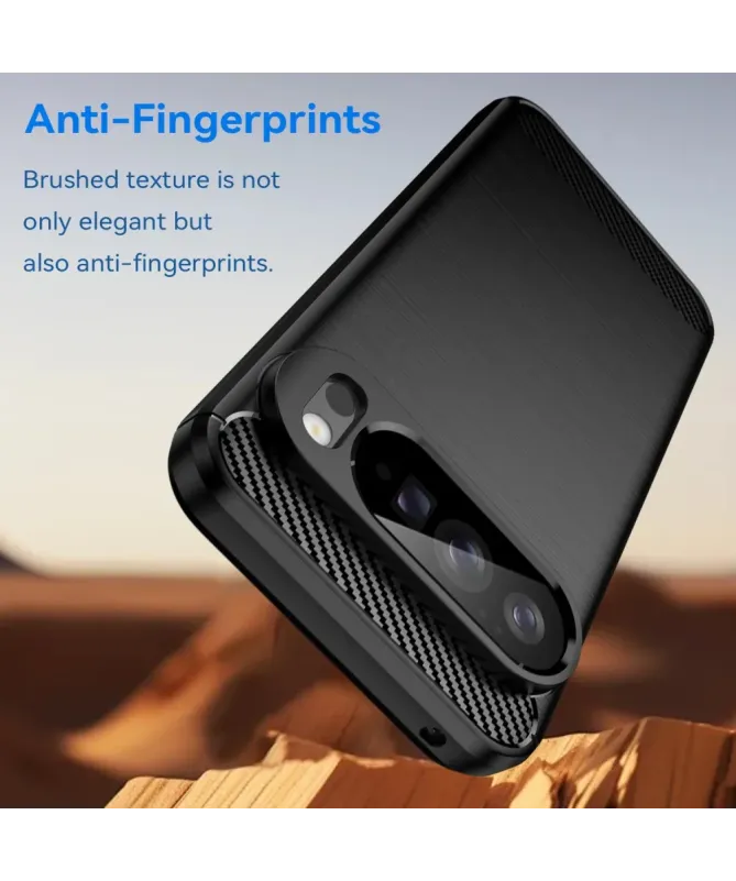 Coque Google Pixel 10 Pro XL flexible effet brossé Noir - photo 3
