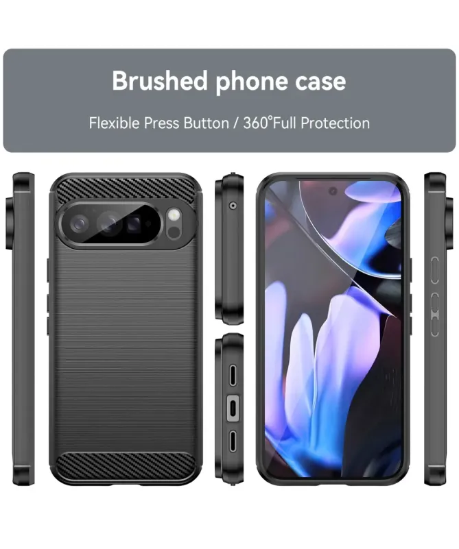 Coque Google Pixel 10 Pro XL flexible effet brossé Noir - photo 4