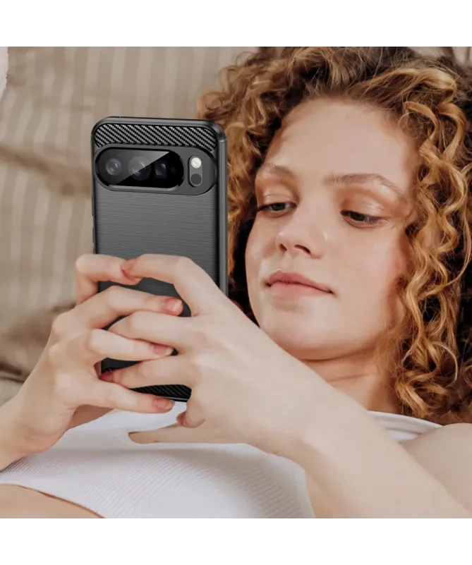 Coque Google Pixel 10 Pro XL flexible effet brossé Noir - photo 5