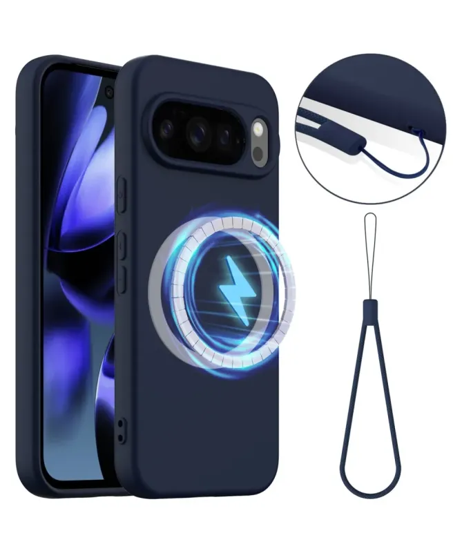 Coque Google Pixel 10 Pro XL Silicone Liquide MagSafe, Lanière
