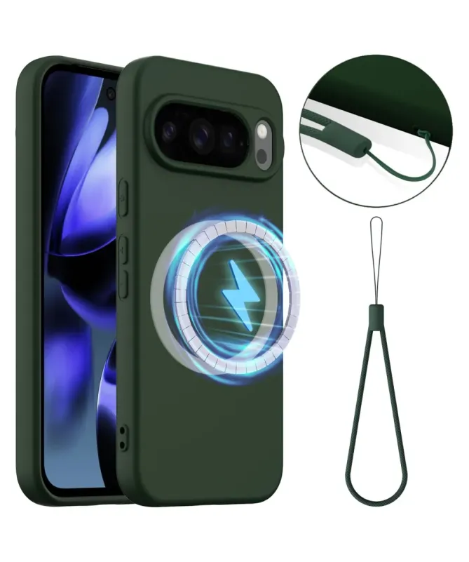 Coque Google Pixel 10 Pro XL Silicone Liquide MagSafe, Lanière