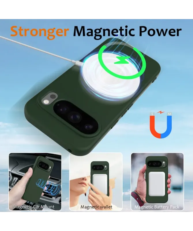 Coque Google Pixel 10 Pro XL Silicone Liquide MagSafe, Lanière