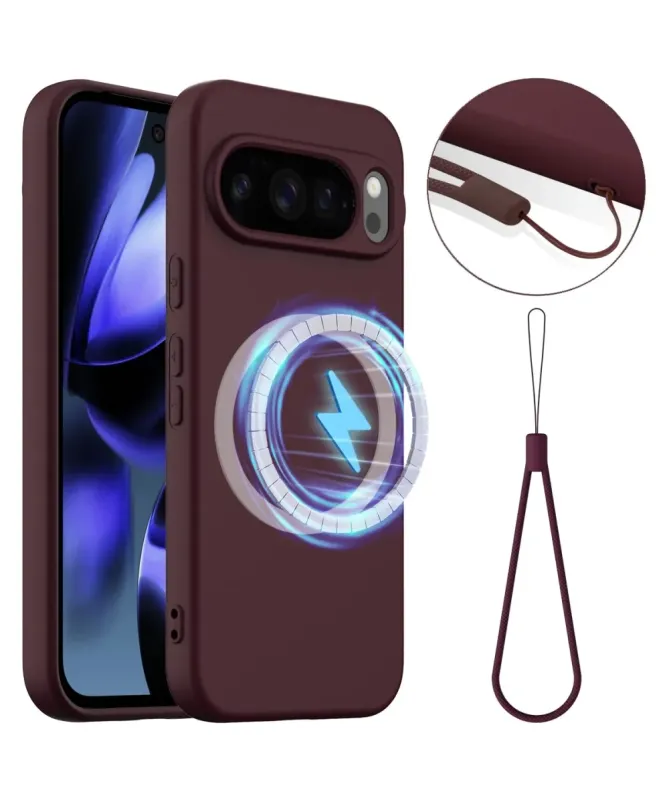 Coque Google Pixel 10 Pro XL Silicone Liquide MagSafe, Lanière